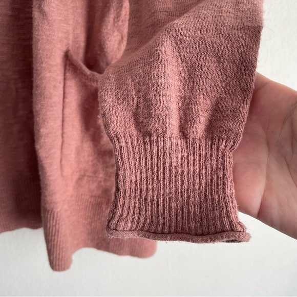 Madewell postscript pink long line cardigan sweater with pockets - Picture 7 of 8